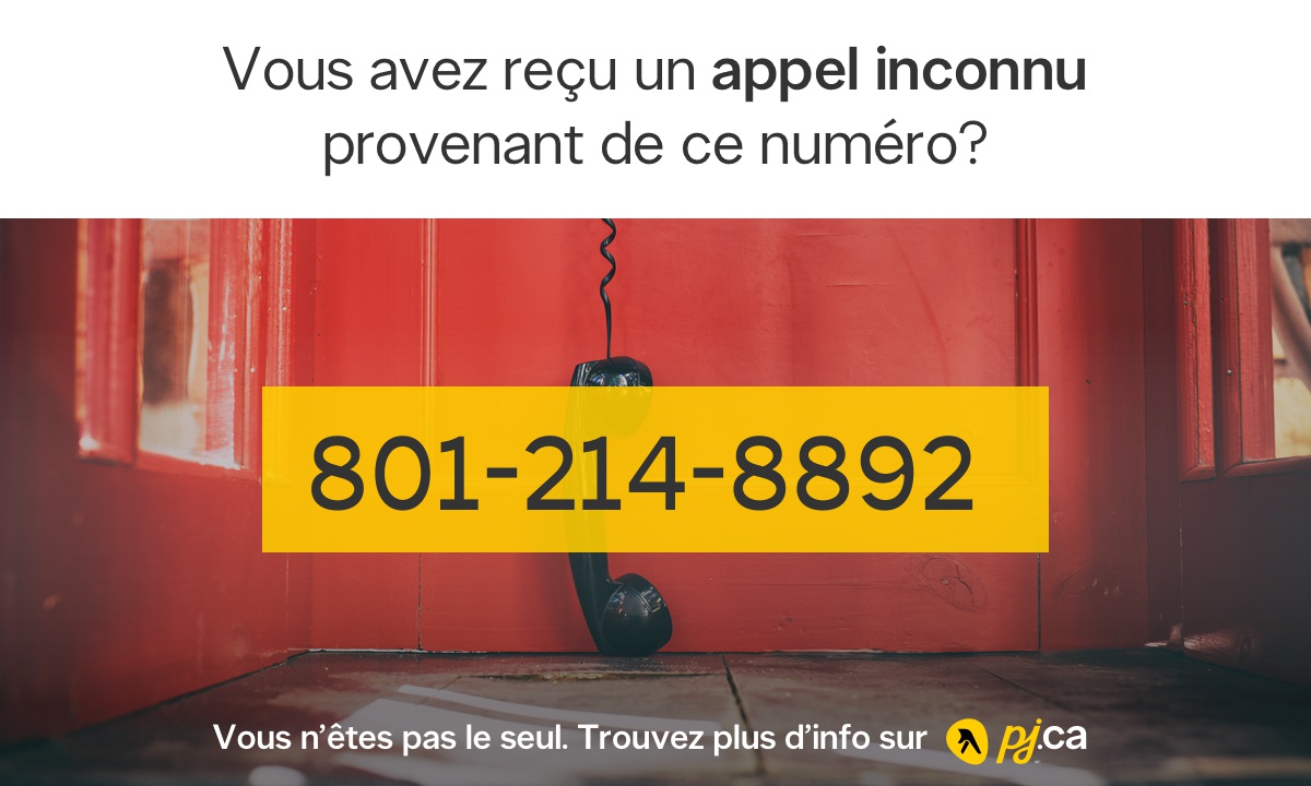 801-214-8892, 18012148892 Qui m'appelle de S Salt Lake