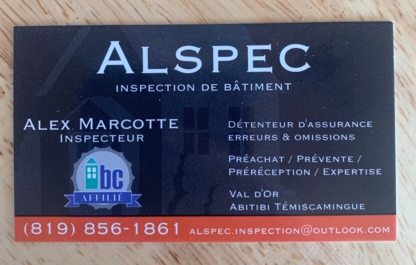 Alspec inspection de bâtiment - Inspection de maisons