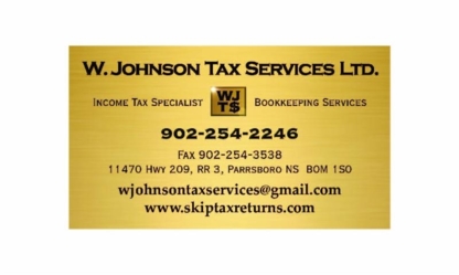 W Johnson Tax Services Ltd - Tenue de livres