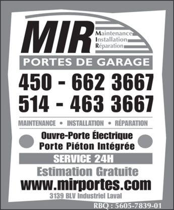 MIR Portes de Garages - Overhead & Garage Doors