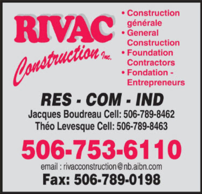 Rivac Foundations Inc - Entrepreneurs en construction