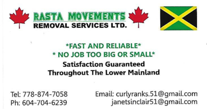 Rasta Movement Removal Services Ltd - Déménagement et entreposage