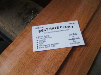 Best Rate Cedar inc - Matériaux de construction