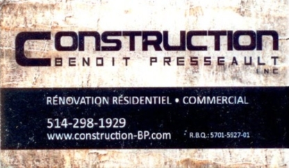 Construction Benoit Pressault Inc - Entrepreneurs généraux