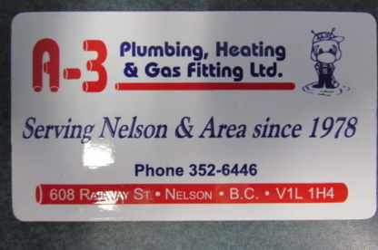 A-3 Plumbing Heating & Gas Fitting Ltd - Plombiers et entrepreneurs en plomberie