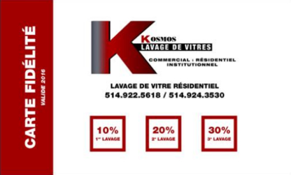 Lavage de Vitres Kosmos - Commercial, Industrial & Residential Cleaning