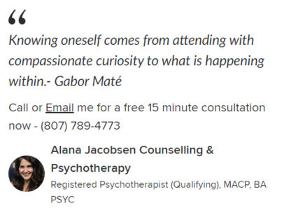 Alana Jacobsen Counselling & Psychotherapy - Psychotherapy