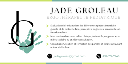 Jade Groleau, Ergothérapeute - Occupational Therapists