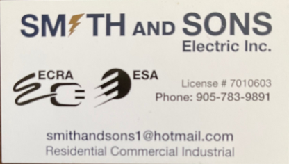 Voir le profil de Smith and sons Electric Inc - Mississauga