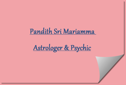 Pandith- Sri Mariamma Astrologer & Psychic - Astrologues et parapsychologues