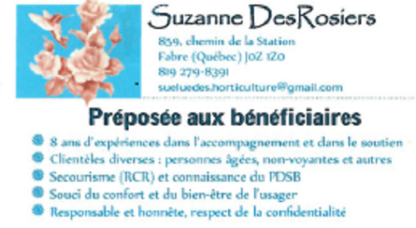 Suzanne DesRosiers Aide à Domicile et Famille d' Accueil - Home Health Care Service