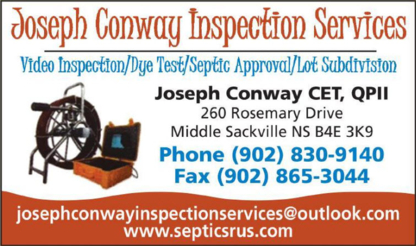 Joseph Conway Inspection Services - Septic Tank Installation & Repair