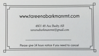 Tareena Barkman RMT - Registered Massage Therapists