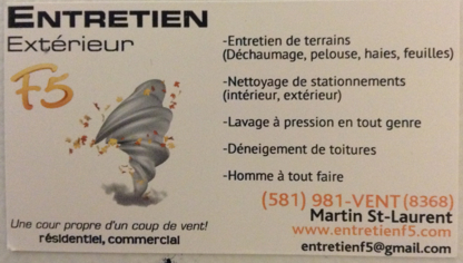 Entretien Extérieur F5 - Commercial, Industrial & Residential Cleaning