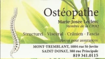 Voir le profil de Ostéopathie Marie-Josée Leclerc - Piedmont