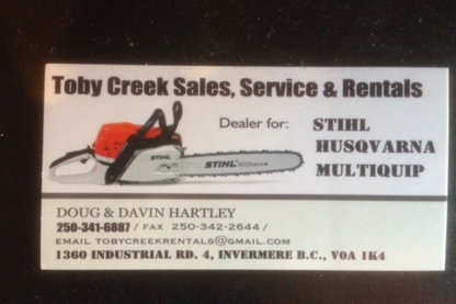 Toby Creek Sales Service and Rentals - Gardening Equipment & Supplies