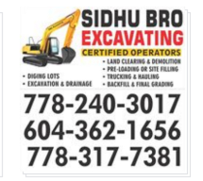 Sidhu Excavating - Entrepreneurs en excavation