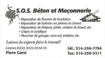 SOS Béton et Maçonnerie - Entrepreneurs en béton