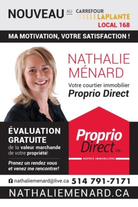 Nathalie Menard Courtier Immobilier Proprio Direct - Courtiers immobiliers et agences immobilières