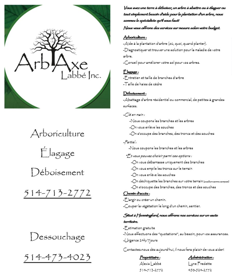Arbaxe Labbé Inc. - Service d'entretien d'arbres