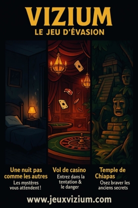 Jeux d'évasion Vizium - Vizium Escapes Game - Jeux et activités d'aventure