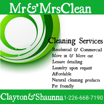 Mr & Mrs Clean - Nettoyage résidentiel, commercial et industriel