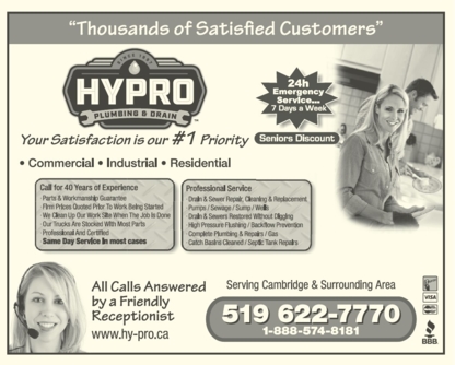 Hy-Pro Plumbing & Drain Cleaning of Cambridge - Drainage Contractors