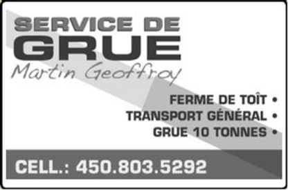 Service de Grue Martin Geoffroy - Service et location de grues