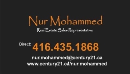 Nur Mohammed Century 21 - Real Estate Brokers & Sales Representatives