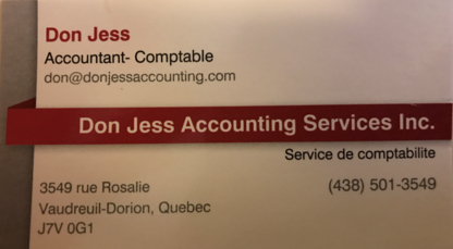 Don Jess Accounting Services Inc - Tenue de livres