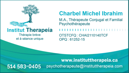 Institut Therapeía Charbel Ibrahim, M.A., T.C.F. et psychothérapeute - Psychotherapy