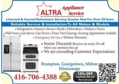 Altra Appliance Services - Appliance Repair & Service