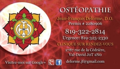 Ostéopathe Jean-François Delorme D O - Osteopathy