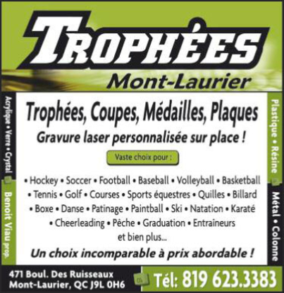 Trophées Mont-Laurier - Trophées et coupes