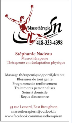 Massothérapie SN Stéphanie Nadeau - Massages et traitements alternatifs