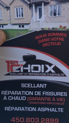 1er Choix Scellant & Réparation d'Asphalte - Entrepreneurs en pavage