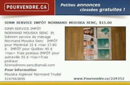 Service Impôt Normand Mouska Senc - Préparation de déclaration d'impôts