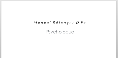 Dr Manuel Bélanger, Psychologue - Psychologists