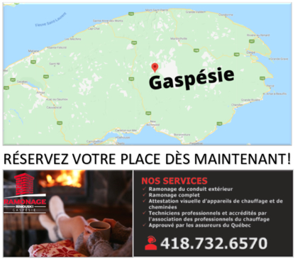 Ramonage Rimouski-Gaspésie - Ramonage de cheminées