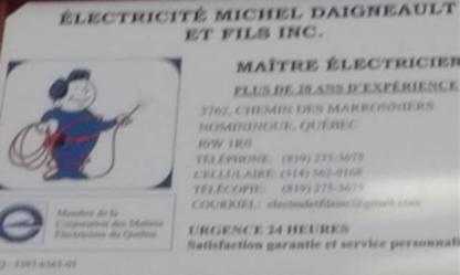 Electricité Michel Daigneault Et Fils Inc - Électriciens