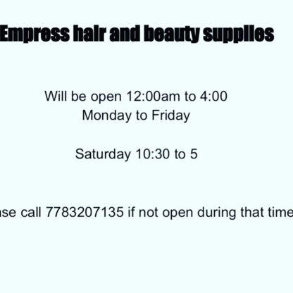 View Empress Hair Salon & Beauty Supply’s Vancouver profile