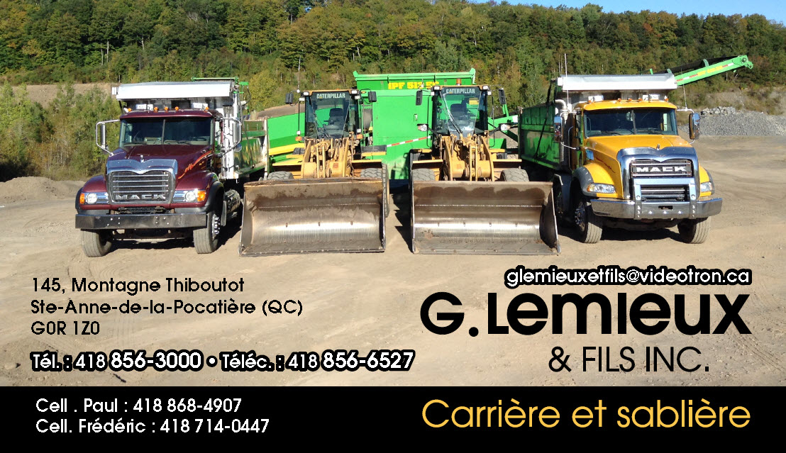 Lemieux G & Fils Inc - Sable et gravier