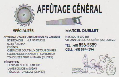 Affutage général Marcel Ouellet - Service d'aiguisage