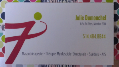 Julie Dumouchel Massothérapie - Massothérapeutes