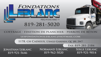 Fondations Leblanc - Entrepreneurs en construction