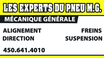 Les Experts du Pneu M.G. - Car Repair & Service