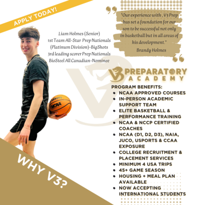 Voir le profil de V3 Prep Basketball Academy - Vaughan