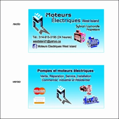 Moteurs Électriques West Island - Service et vente de moteurs électriques