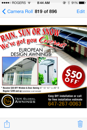 T & N Global Awnings - Awning & Canopy Sales & Service