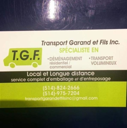 Déménagement & Transport Garand et Fils Inc - Moving Services & Storage Facilities